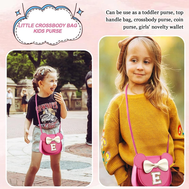 Iqimott Toddler Purse Girl Wallet for 2-10 Year Old Birthday Gift, Personalized Kids Little Mouse Ear Bow Crossbody Shoulder Purse - Image 5